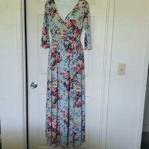 PinkBlush Floral Maternity Maxi Dress